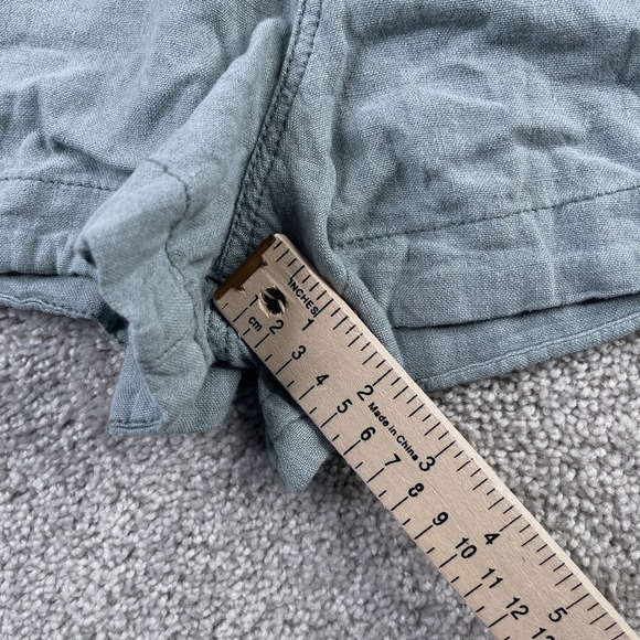 Abercrombie and Fitch Shorts Womens Medium Green Linen Blend Waist Tie NEW NWT - Picture 9 of 15